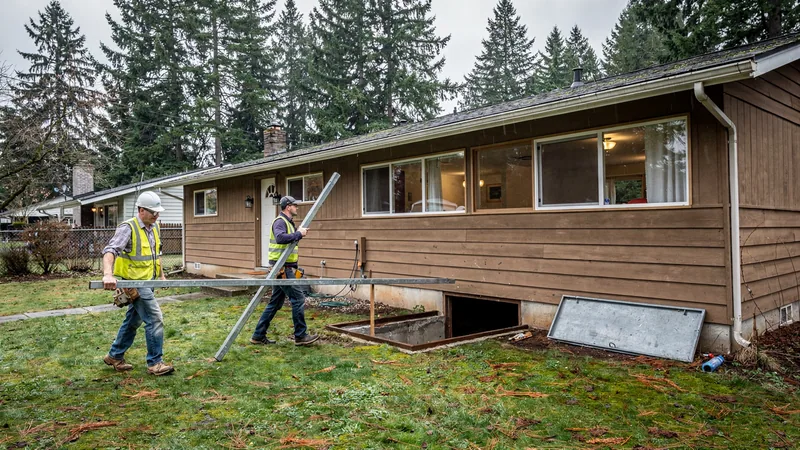 Adding support posts in a crawl space in Lakewood, WA